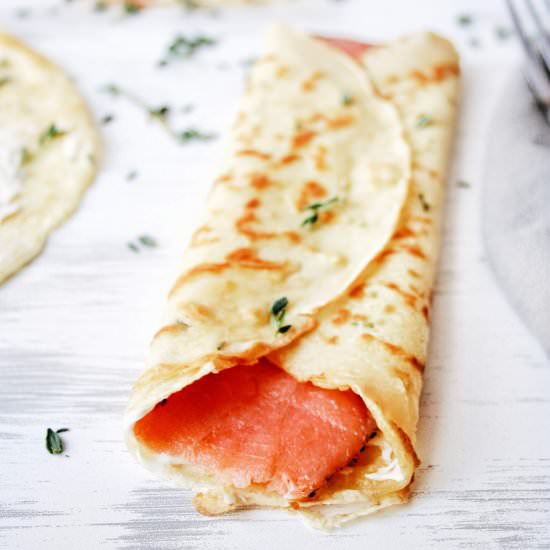 Savory Crepes with Smoked Salmon