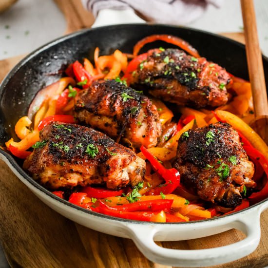 Chicken and Bell Peppers Skillet