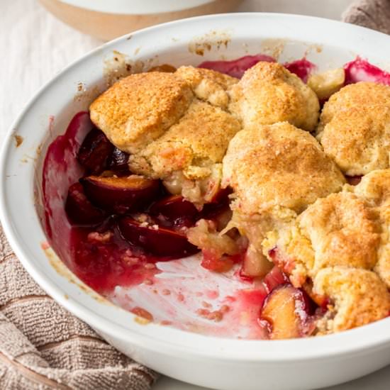 Apple and Plum Cobbler