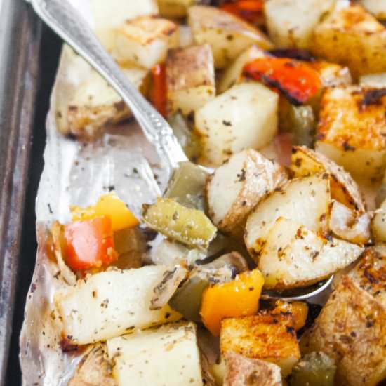Roasted Potatoes, Peppers, & Onions