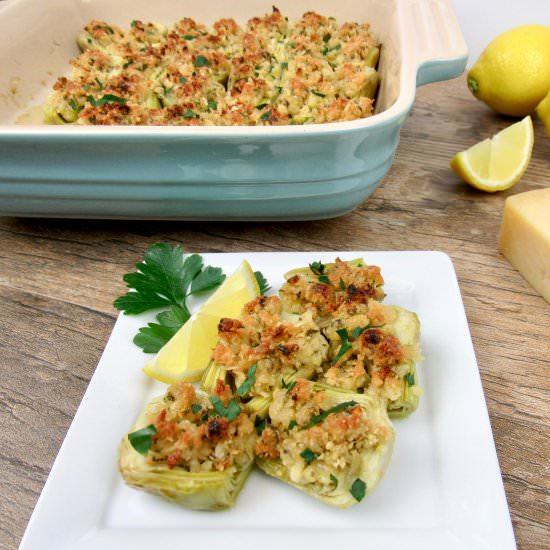 Parmesan Baked Artichoke Hearts