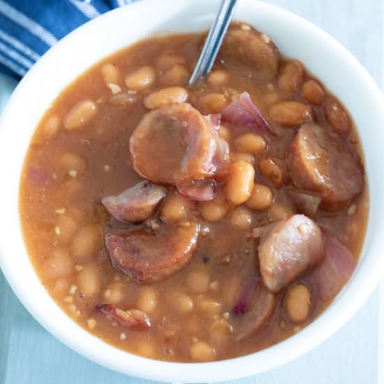 BBQ Baked Beans with Smoked Sausage