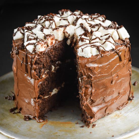 Rich and Dark Hot Cocoa Layer Cake