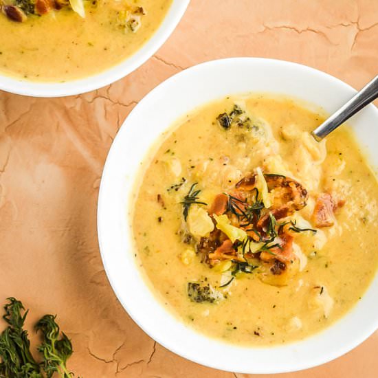 Roasted Cauli “Cheddar” Soup