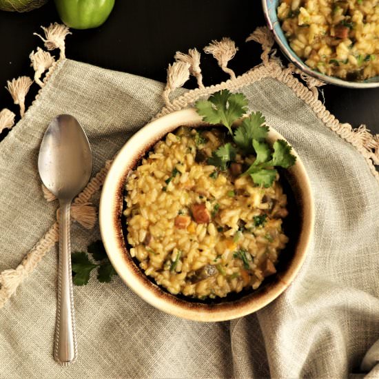 Vegan Tomatillo Risotto