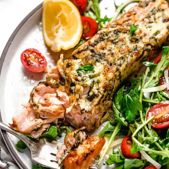 Basil-Parmesan Salmon (Air Fryer)