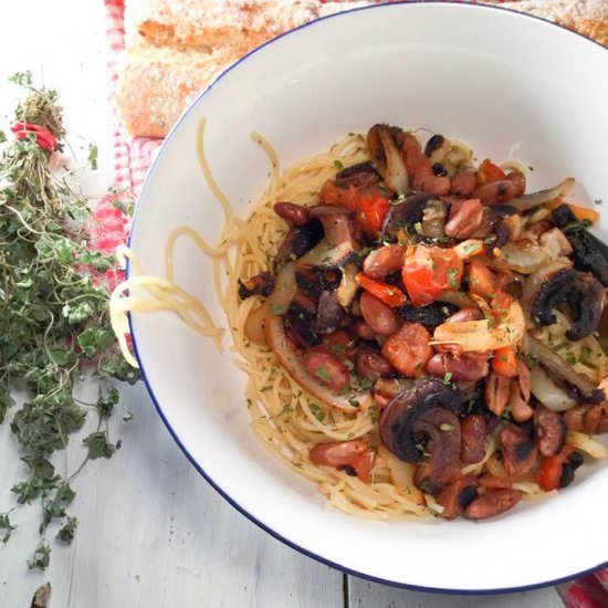 Easy bean & veggie pasta