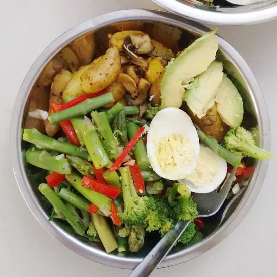 Asparagus, Potatoes, Avocado Salad