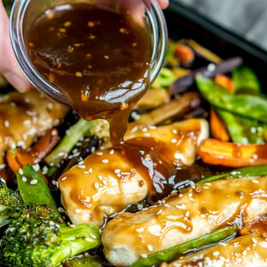 SHEET PAN HONEY GARLIC CHICKEN
