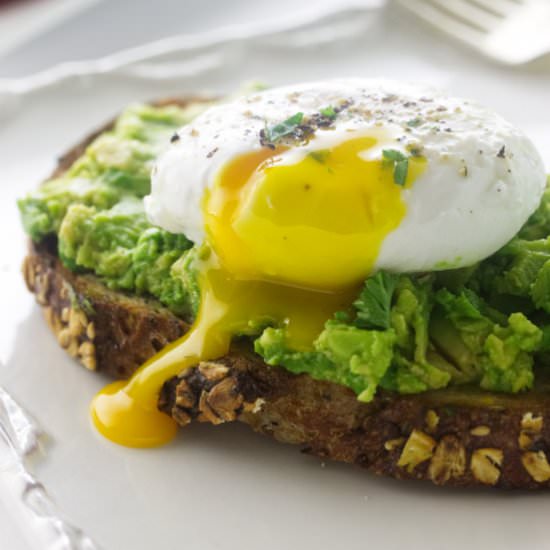avocado toast with poached egg
