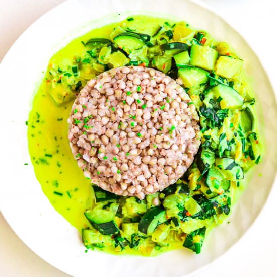 Turmeric Zucchini stew & buckwheat