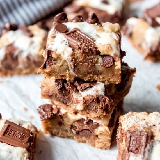 gooey cookie s’mores bars