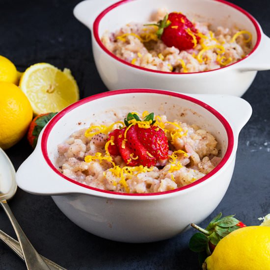 Strawberry & Lemon Rice Pudding
