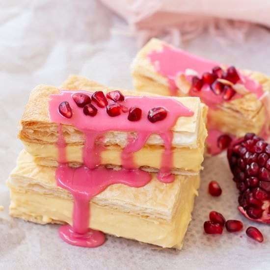 Vanilla Slice with Pomegranate