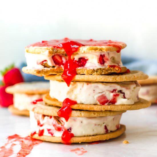 Strawberries and cream ice cream