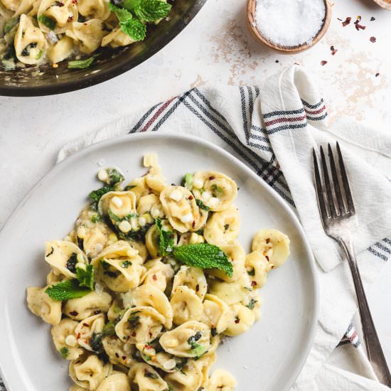 One Pan Brown Butter Corn Tortellini