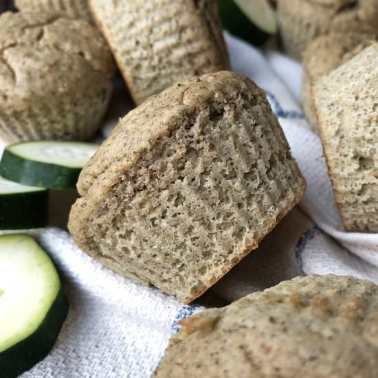 Zucchini Banana Buckwheat Muffins