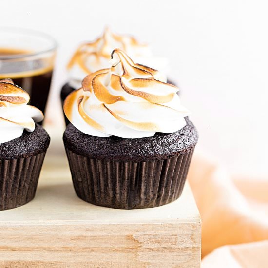 Chocolate Cupcakes w/ Meringue