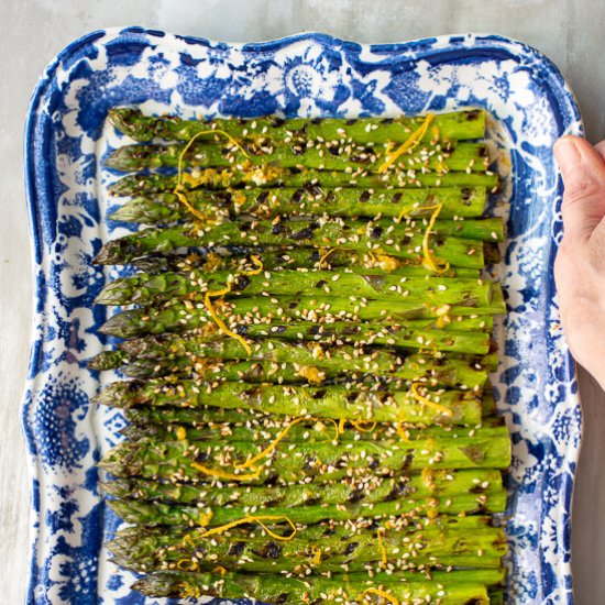 Orange Sesame Grilled Asparagus