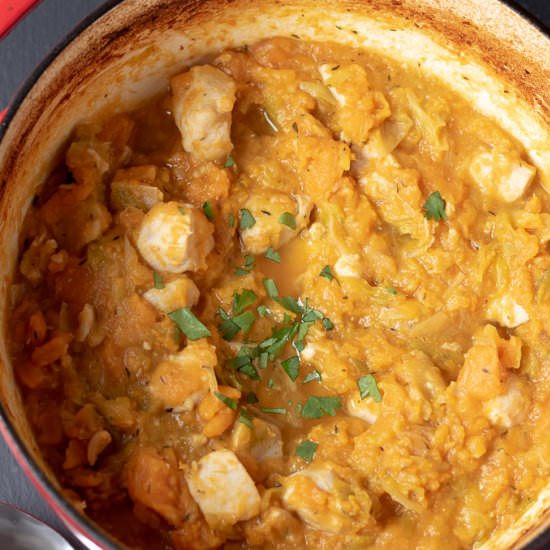 One Pot Chicken Leek Sweet Potato