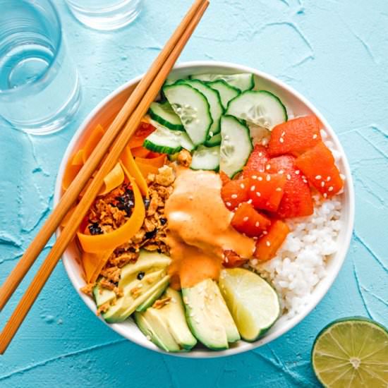 Tomato Tuna Sushi Bowls
