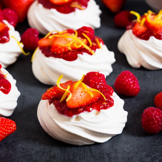 Meringue Nests with Homemade Jam