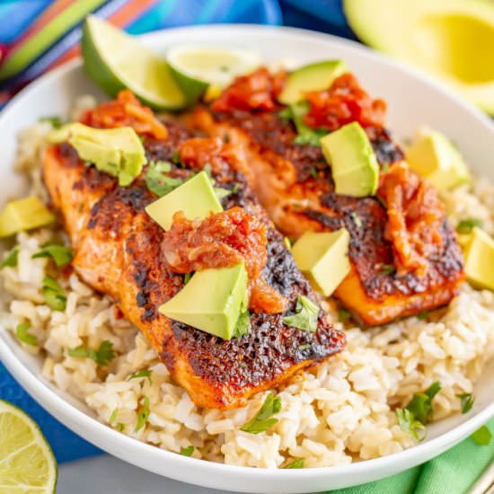 Southwest baked salmon