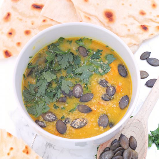 Sweet potato soup with lentil