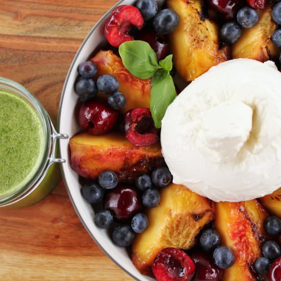 Grilled Peach Salad with Burrata