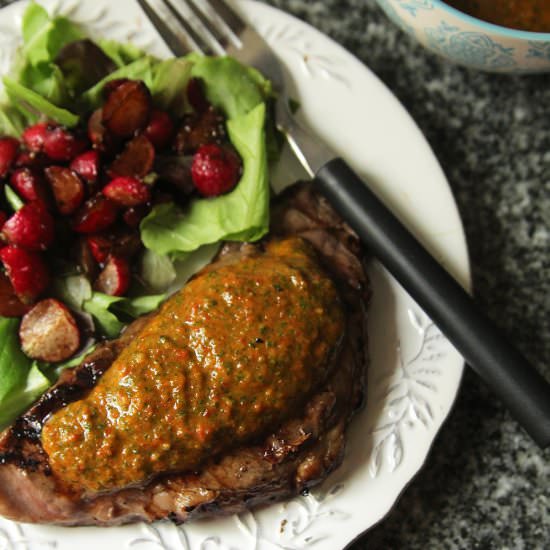 Garlic Sauce with Radish Greens