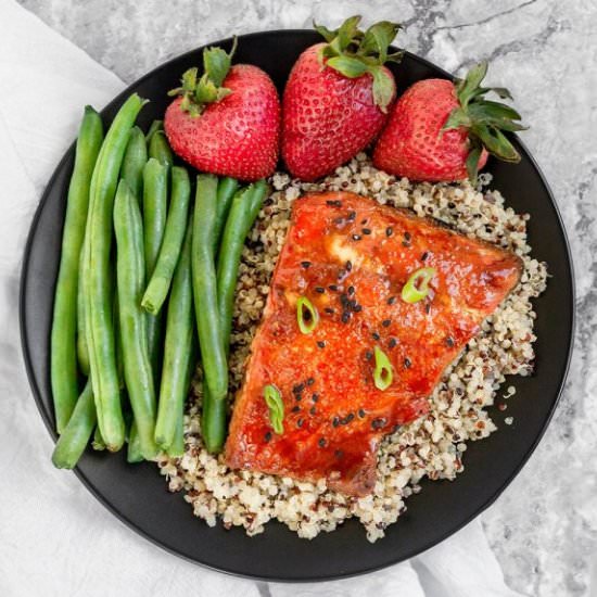 Sheet Pan Honey Sriracha Salmon