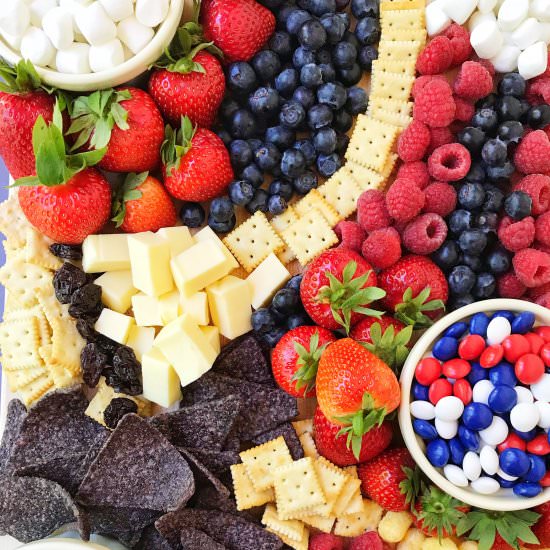 Red White and Blue Snack Board