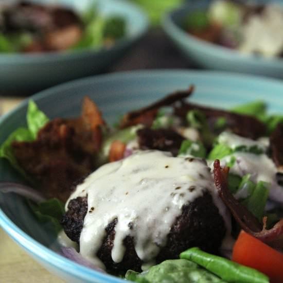 Bacon Burger Salad with Gouda Sauce