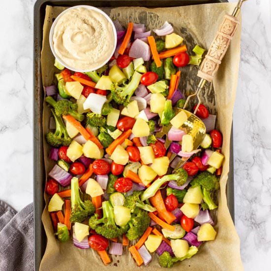 Roasted Veggies and Tahini Sauce
