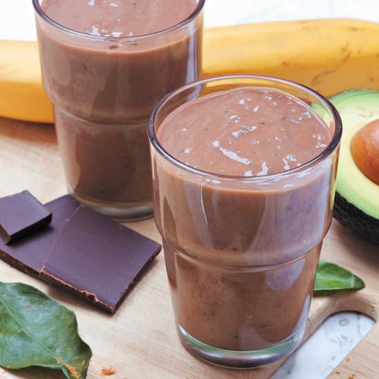 Cocoa smoothie with avocado