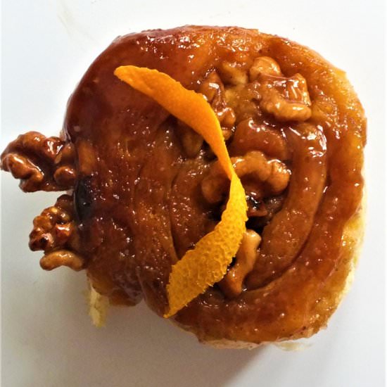 Orange and Walnut sticky buns