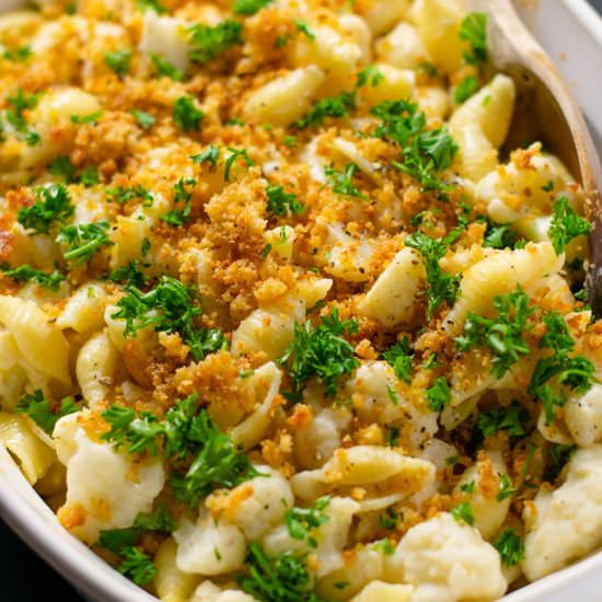 Baked Shells with Cauliflower