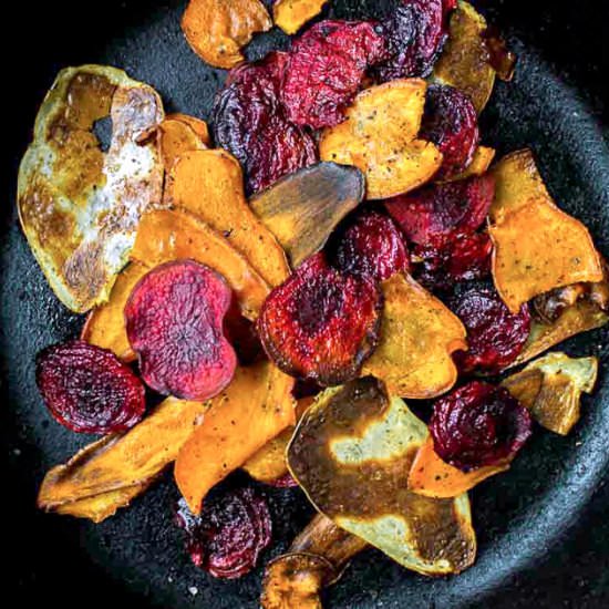 Colourful Root Vegetable Chips (gf)
