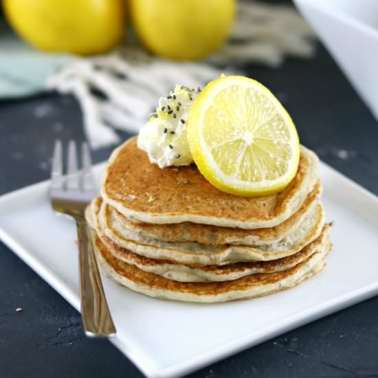 Vegan Lemon Poppy Seed Pancakes