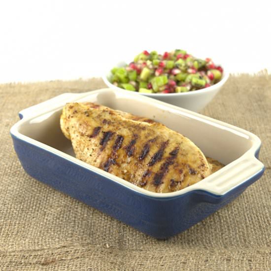 Chicken with Kiwi Pomegranate Salsa