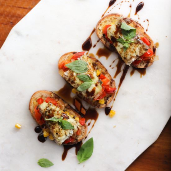 Baked Barramundi Fish Toasts Appetizer
