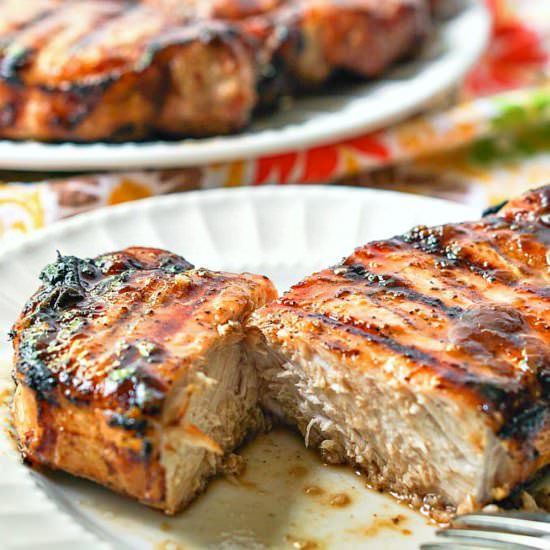 Low Carb Grilled Glazed Pork Chops