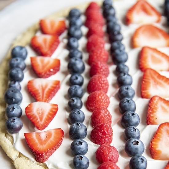 Red White and Blue Fruit Pizza