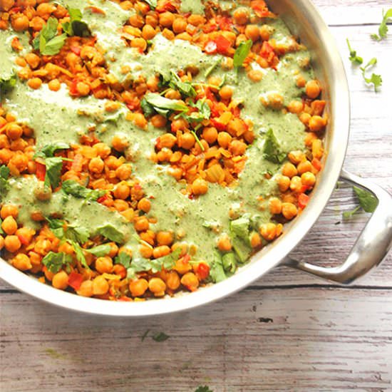 Chana masala & coriander cream