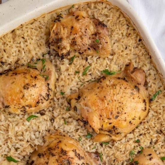 Oven Baked Chicken and Rice