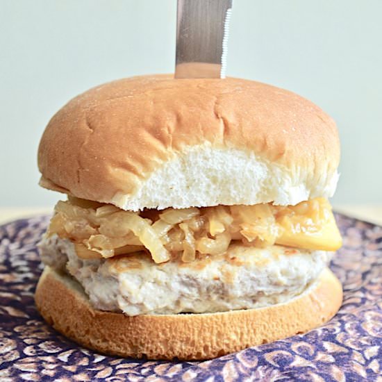 French Onion Soup Chicken Burgers