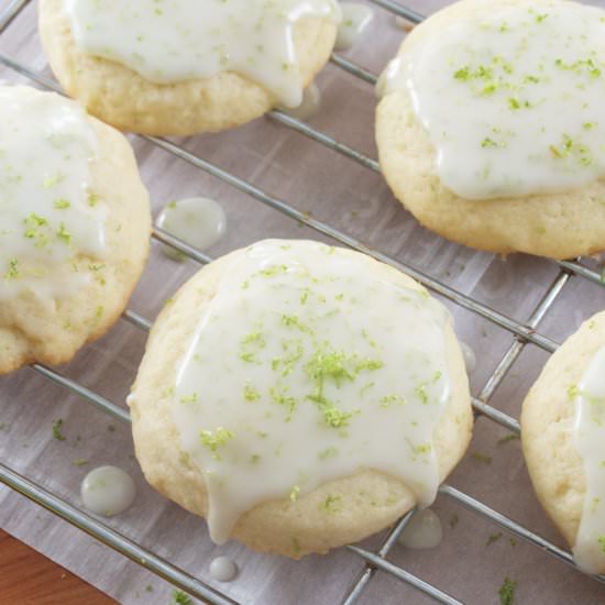 Glazed Lime and Coconut Cookies