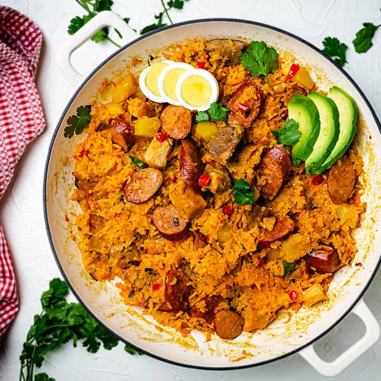 Colombian Pork and Sausage Risotto