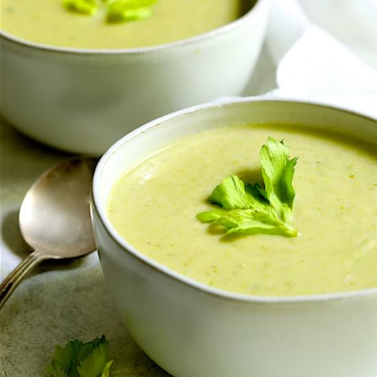 Cream of Celery Leaf Scallion Soup