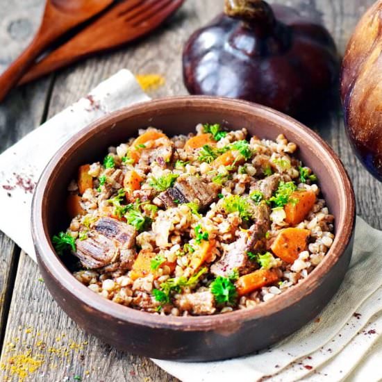 Buckwheat with Beef in a Pot